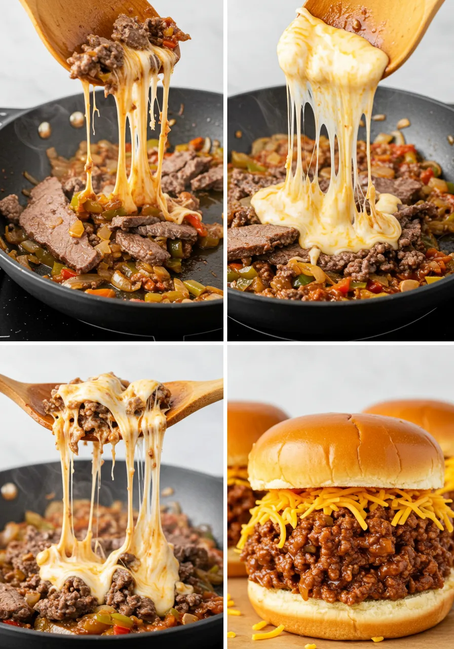Philly Cheesesteak Sloppy Joes - tertiary view